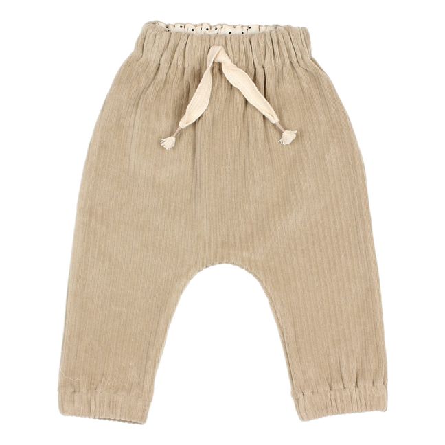 Saroual in velluto a coste di cotone biologico | Beige