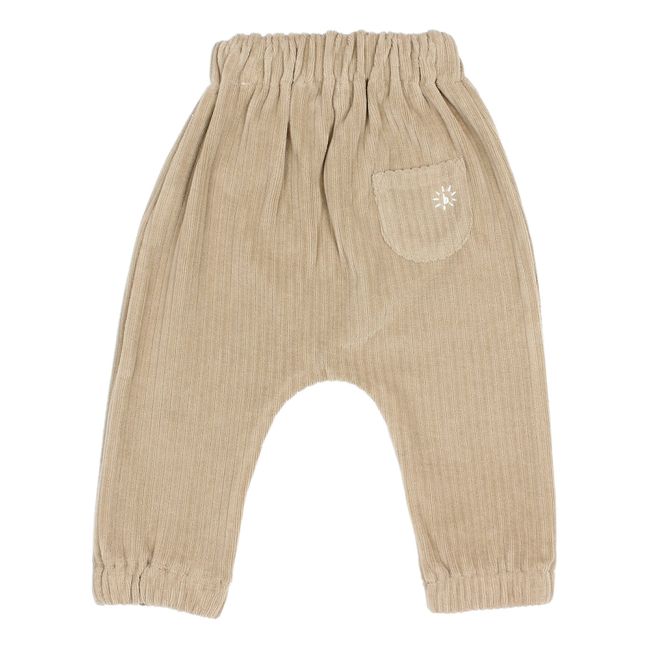 Saroual in velluto a coste di cotone biologico | Beige