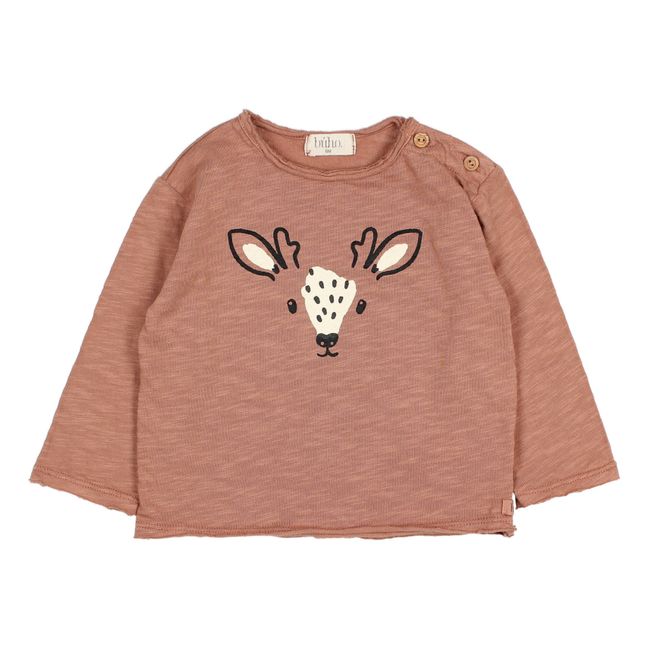 T-Shirt in cotone organico fiammato Faon | Caramello
