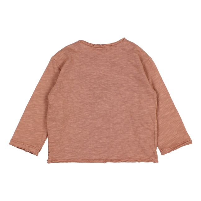 T-Shirt in cotone organico fiammato Faon | Caramello