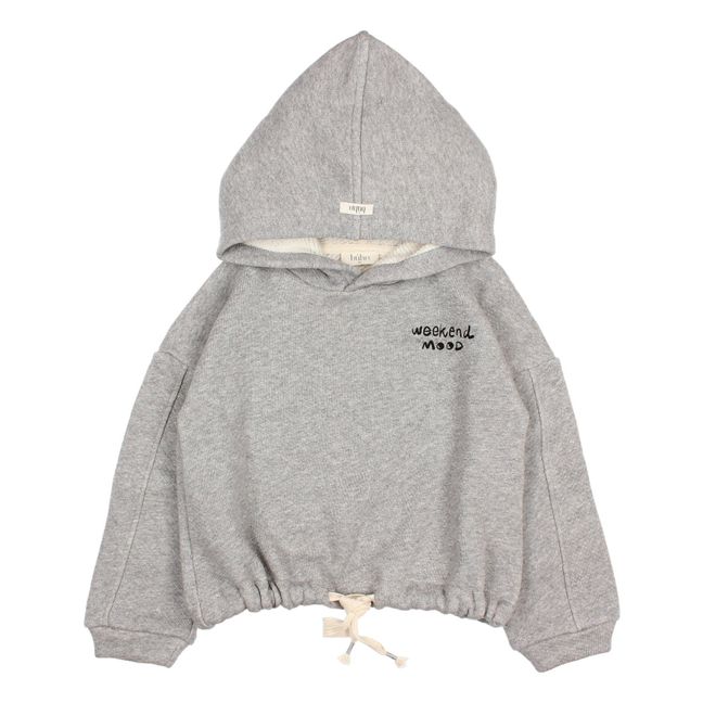 Felpa con cappuccio in cotone organico Weekend | Grigio chiné