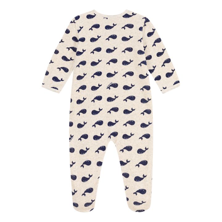 Pijama de terciopelo Ballenas | Crudo- Imagen del producto n°2