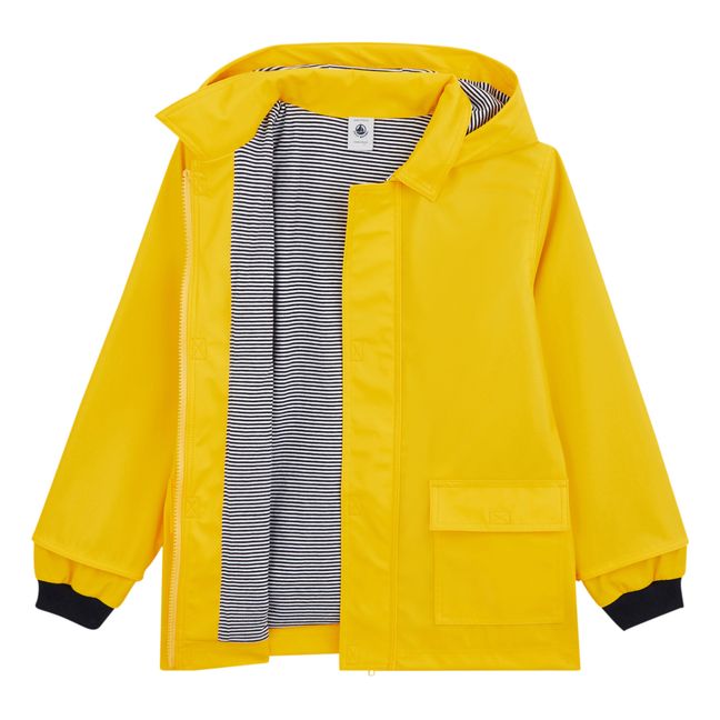 Organic cotton lined raincoat | Yellow