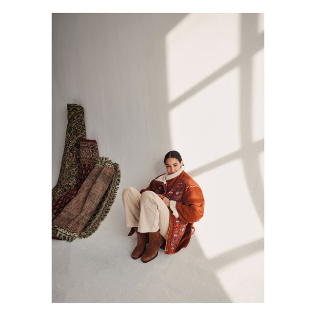 Abrigo de pana con relleno Rosane - Colección Mujer  | Caramelo