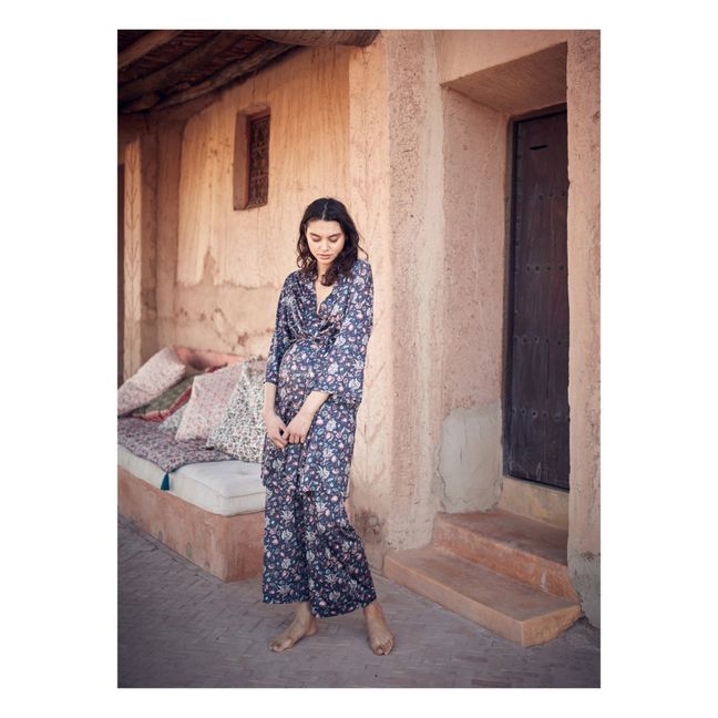 Kimono Yoki de poliéster reciclado - Colección Mujer  | Azul Noche