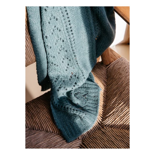 Echarpe Mérinos et Mohair Giulia - Collection Femme  | Bleu Vert