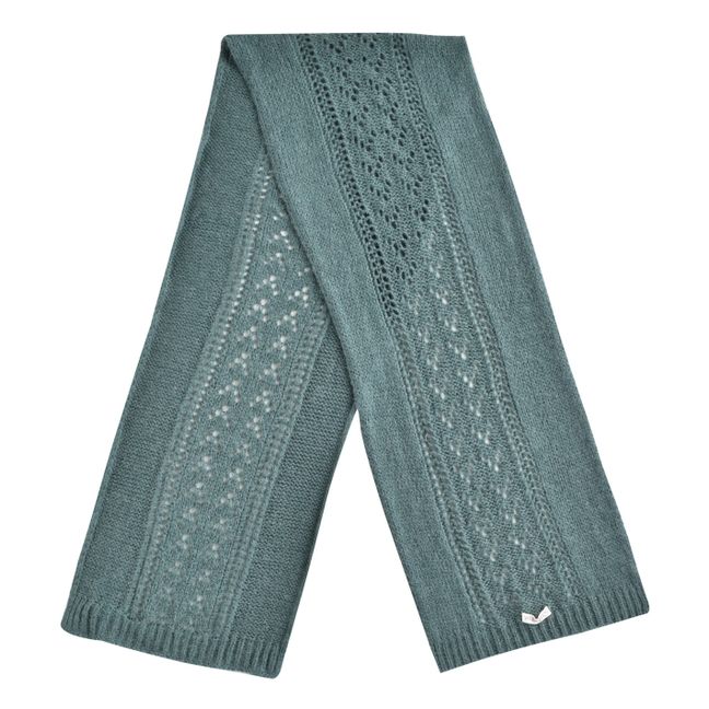 Echarpe Mérinos et Mohair Giulia - Collection Femme  | Bleu Vert