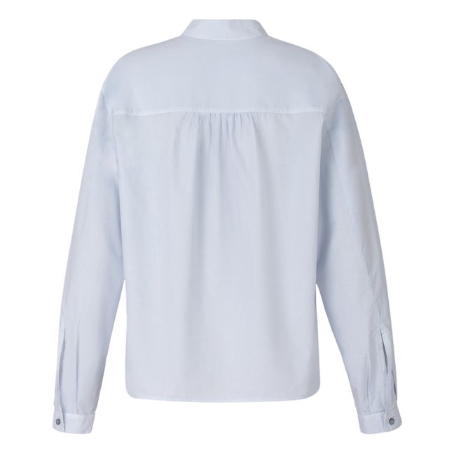Blusa de popelina de algodón | Azul Cielo