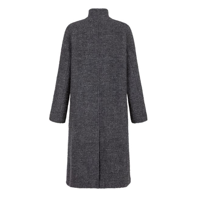 Manteau Droit Laine Vierge | Gris anthracite