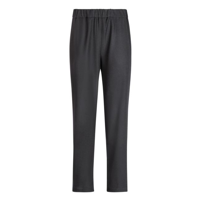 Virgin Wool Stretch Trousers | Negro