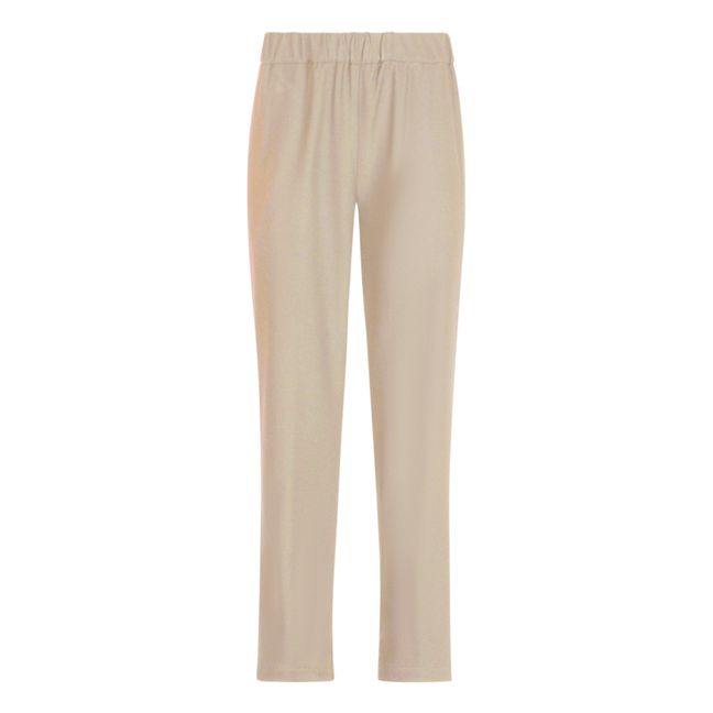 Virgin Wool Stretch Trousers | Crema