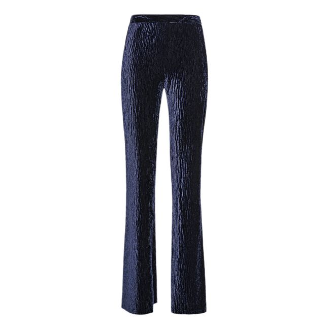 Velvet Flare Pants | Midnight blue