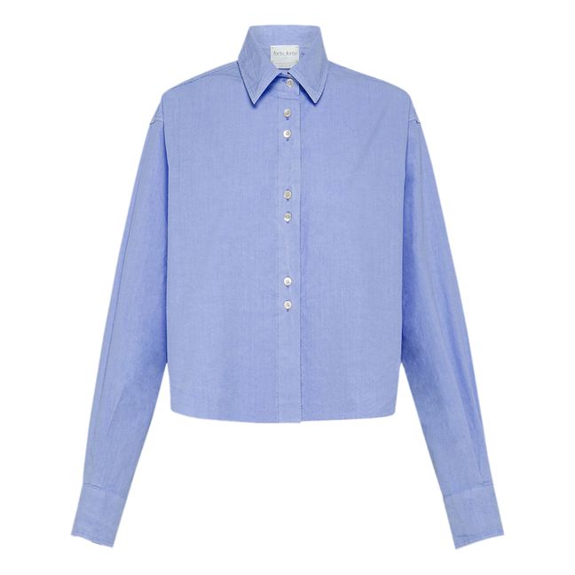 Camicia in popeline di cotone | Blu Ghiaccio