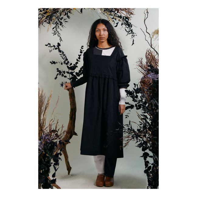 Vestido Daphne de algodón orgánico | Negro
