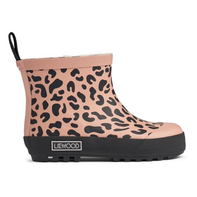 Jesse Leopard Rain Boots | Pale pink