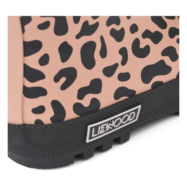 Jesse Leopard Rain Boots | Pale pink