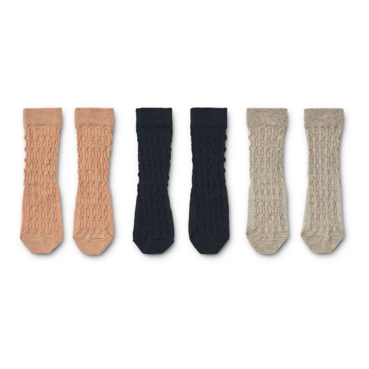 Lote de 3 pares de calcetines trenzados Flavio | Rosa Palo- Imagen del producto n°4