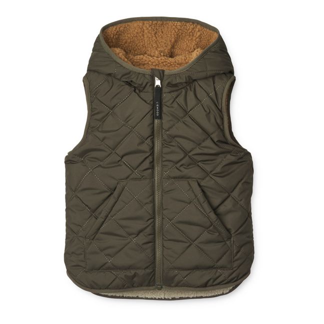 Veste Sans Manches Réversible Matières Recyclées Diana | Vert kaki