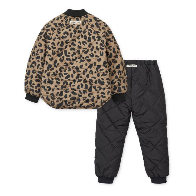 Veste + Jogger Matières Recyclées Matelassé Léopard Anniston | Marron
