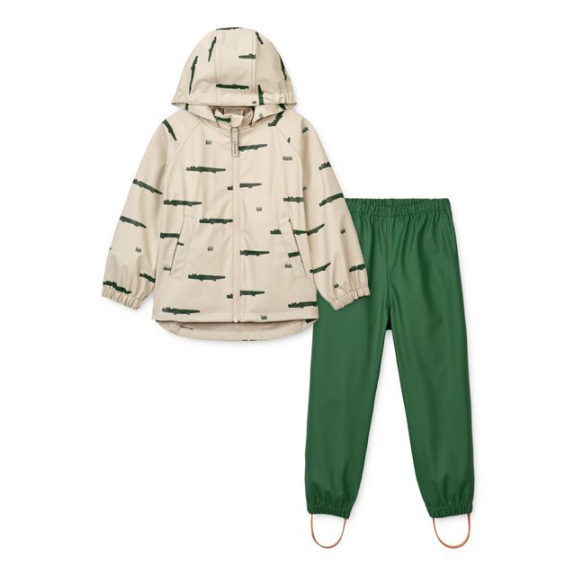 Veste Imperméable + Pantalon Matières Recyclées Crocodiles Moby | Vert