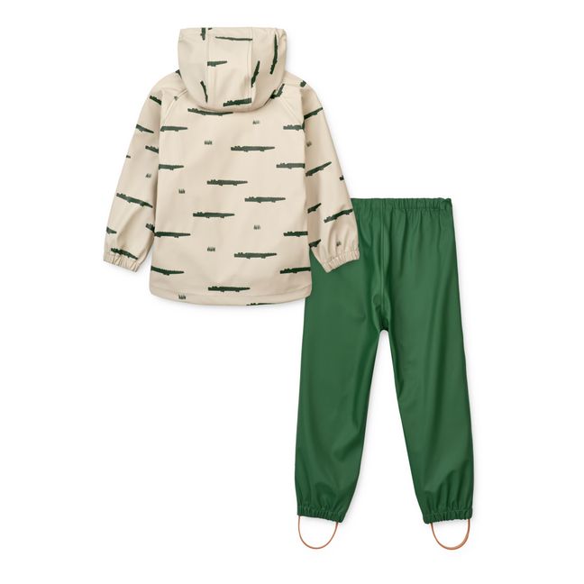 Veste Imperméable + Pantalon Matières Recyclées Crocodiles Moby | Vert