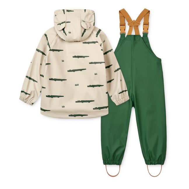 Veste Imperméable + Salopette Matières Recyclées Crocodiles Melodi | Vert