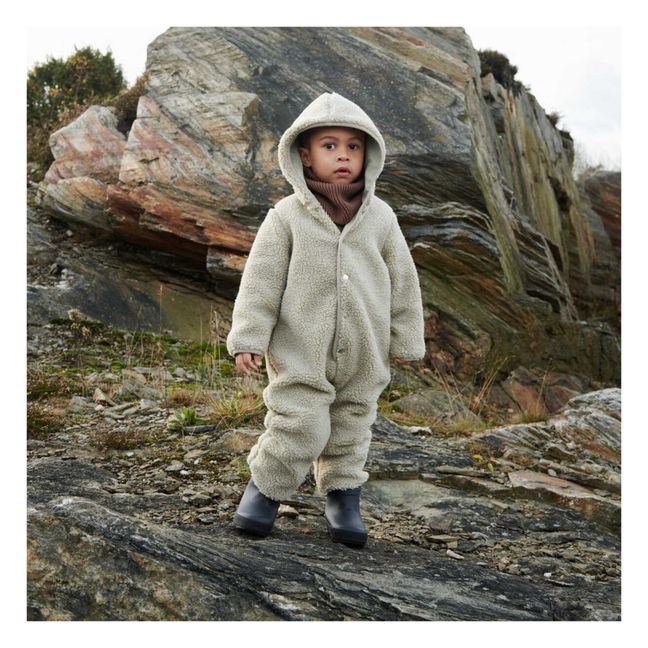 Organic cotton jumpsuit with recycled materials in a Fraser fur look | Beige