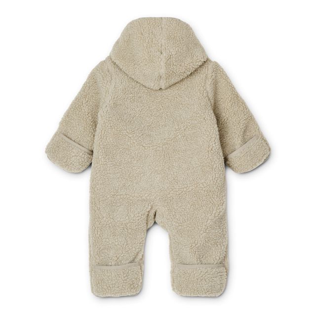 Organic cotton jumpsuit with recycled materials in a Fraser fur look | Beige