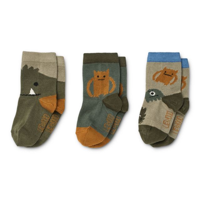 Lots 3 Paires Chaussettes Monstres Silas  | Blu