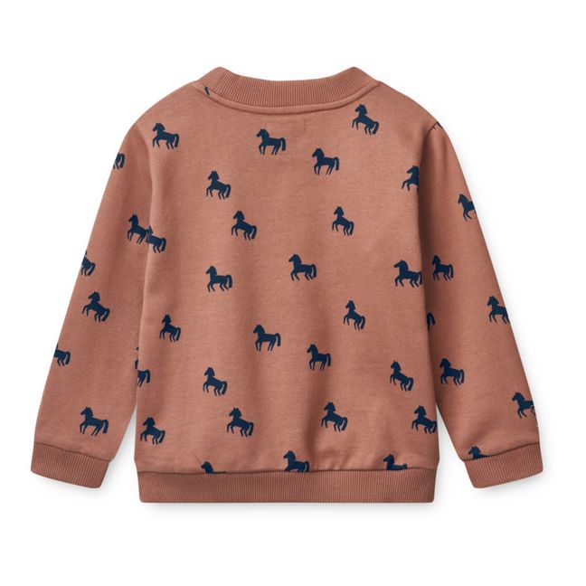 Sweat Coton Bio Chevaux Thora | Vieux Rose