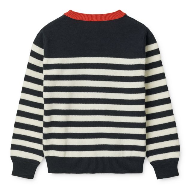 Pull Coton Bio Rayé Omaha | Bleu marine