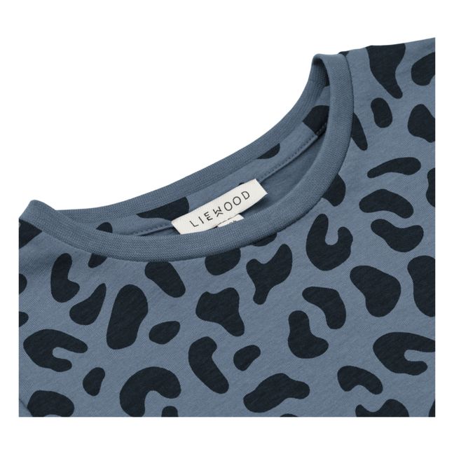 Abito leopardato in cotone biologico Lima | Blu