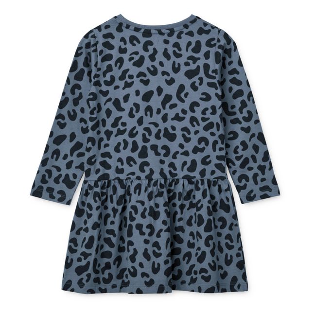 Abito leopardato in cotone biologico Lima | Blu