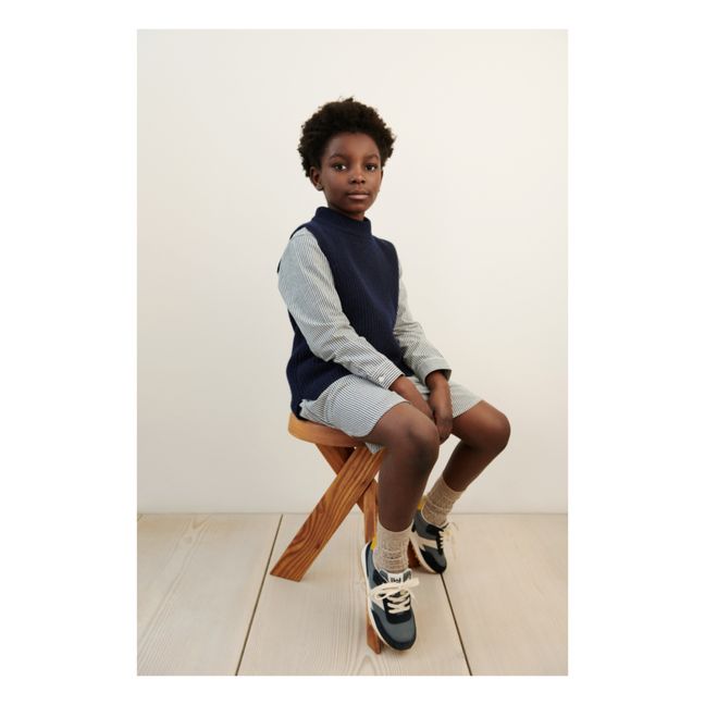 Maglione senza maniche in cotone organico Glory | Blu marino