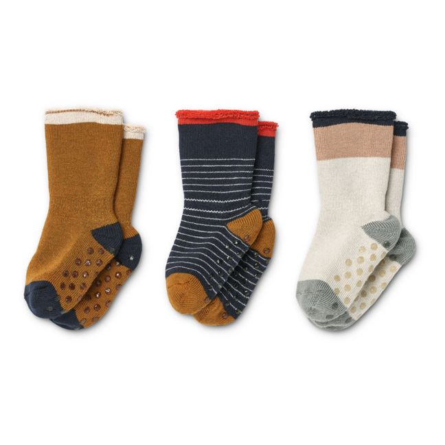 Lot 3 Paires Chaussettes Rayées Eloy | Bleu marine