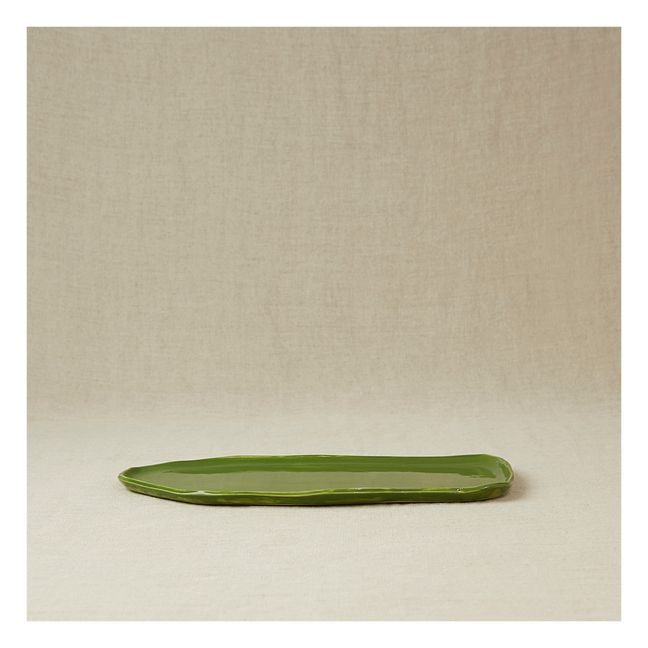 Glazed Stoneware Display Dish | Khaki