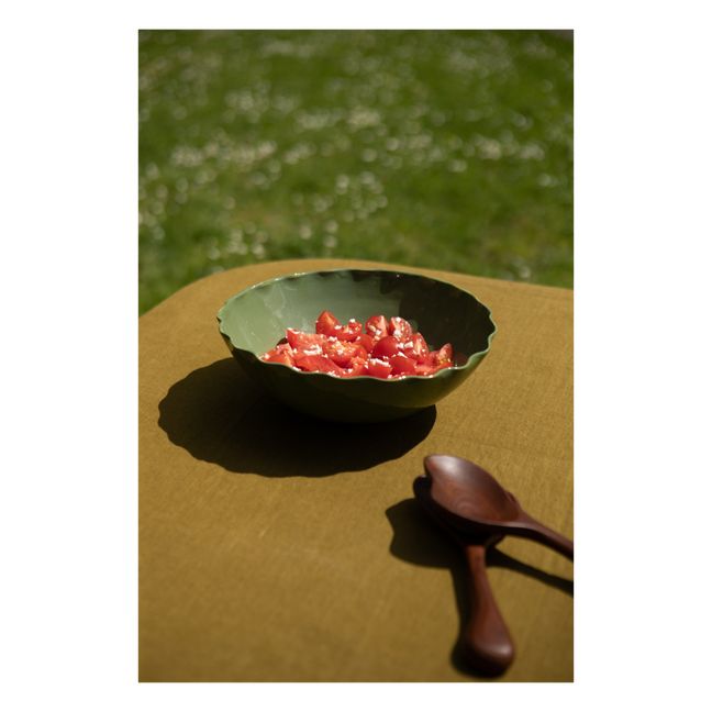 Glazed Stoneware Salad Bowl | Khaki