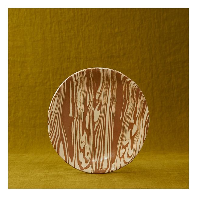 Mixed Clay Plates - Set of 2 | Brown Marble