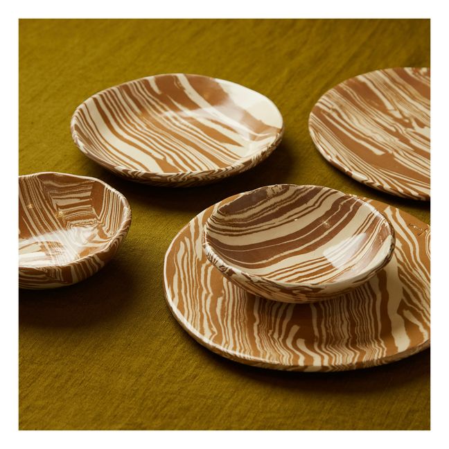 Mixed Clay Soup Plate | Brown Marble