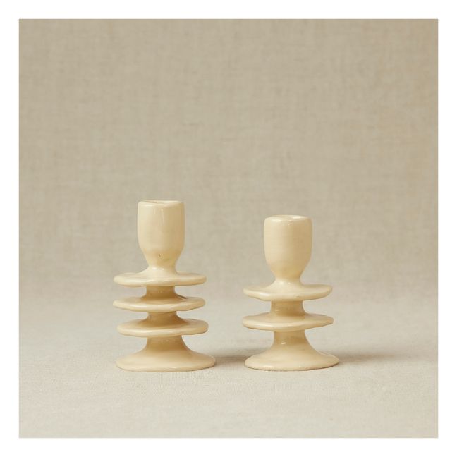 Bougeoir en céramique | Crème