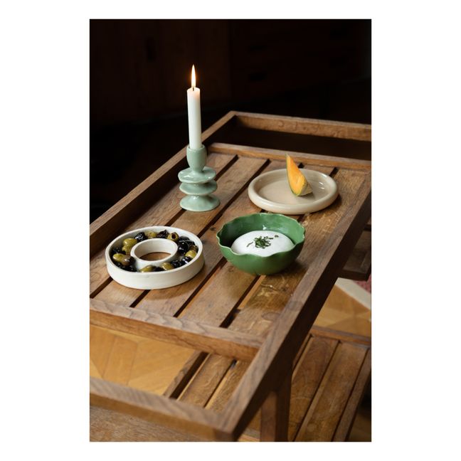 Kerzenhalter aus Keramik | Mintgrün