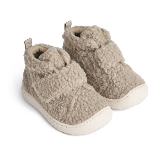 Chaussures Scratchs Matière Recyclée Façon Fourrure Marcus | Beige