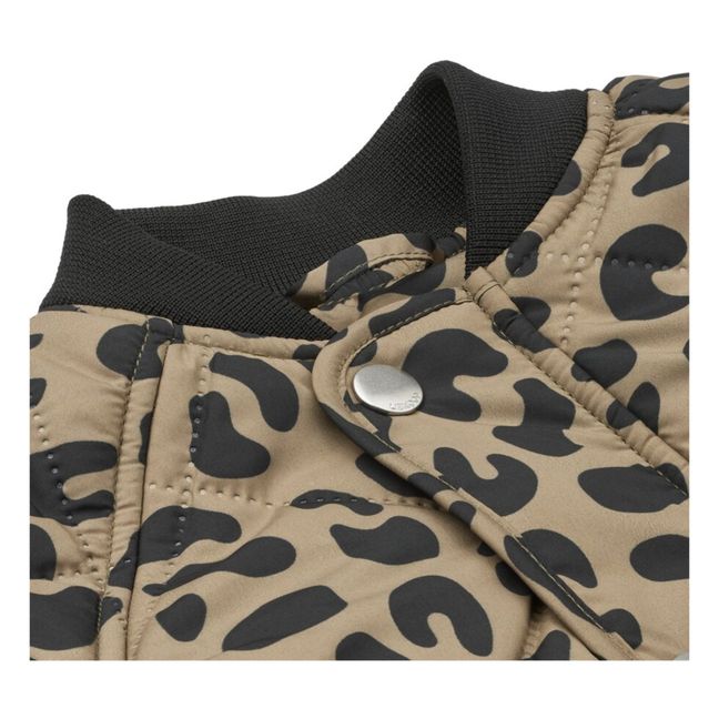 Jennifer Leopard Recycled Material Down Jacket + Ski Dungarees | Brown