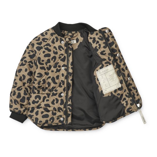 Daunenjacke + Skihose aus recyceltem Material Leopard Jennifer | Braun