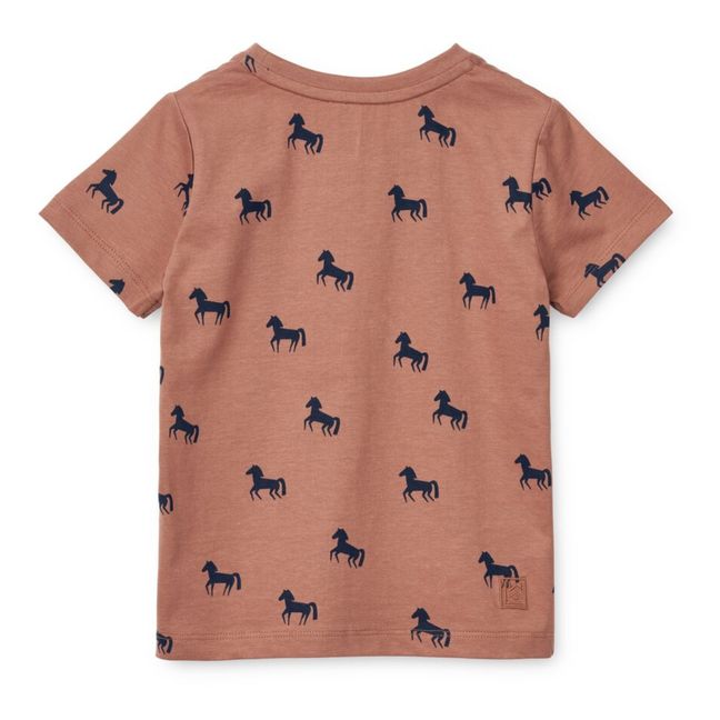 T-Shirt Coton Bio Chevaux Apia | Rosa Viejo