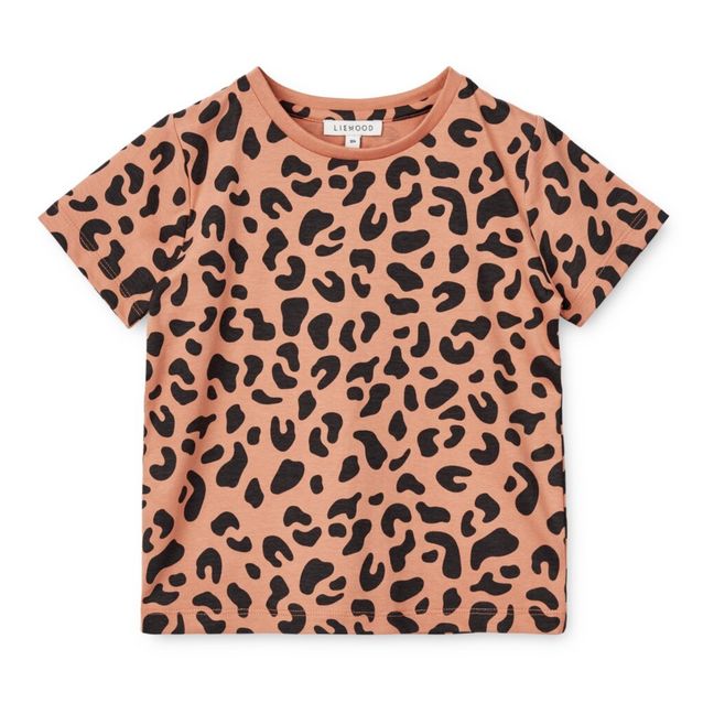 T-Shirt Coton Bio Léopard Apia | Rosa