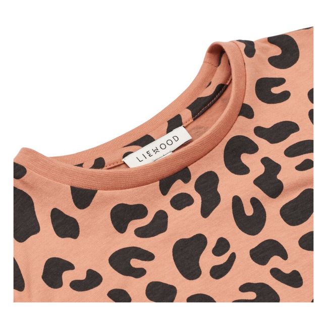 T-Shirt Coton Bio Léopard Apia | Rosa