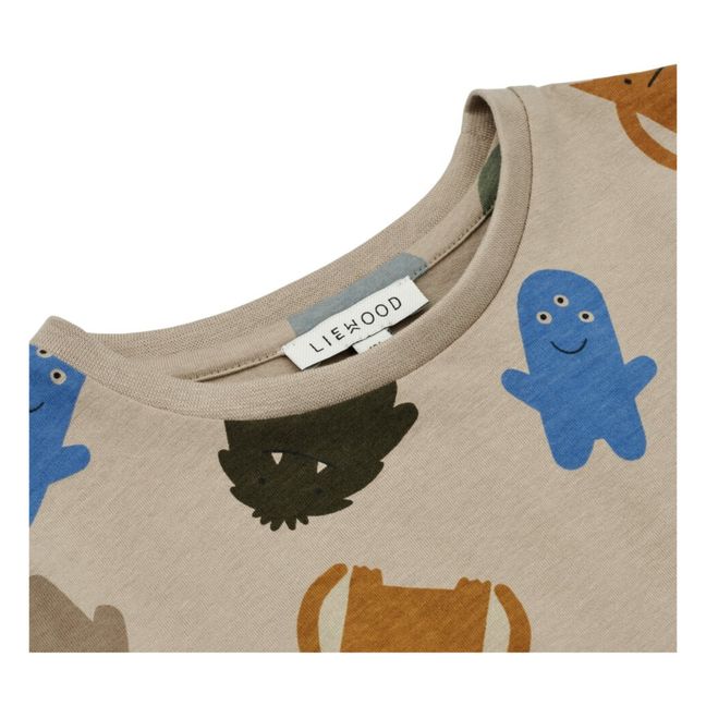T-Shirt Coton Bio Monstres Apia | Beige