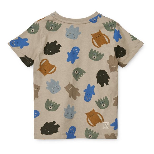 Camiseta de algodón orgánico Apia Monsters | Beige