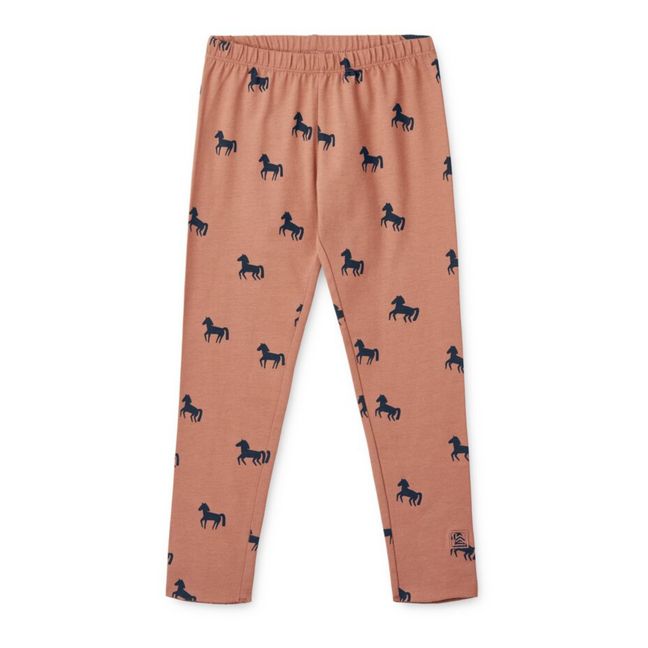 Organic Cotton Legging Marie Horses | Dusty Pink